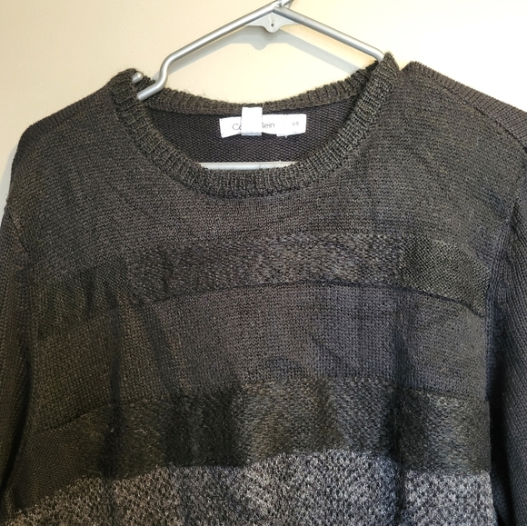 NEW Calvin Klein Charcoal and Slate Crewneck Sweater, Size Large - Picture 4 of 5